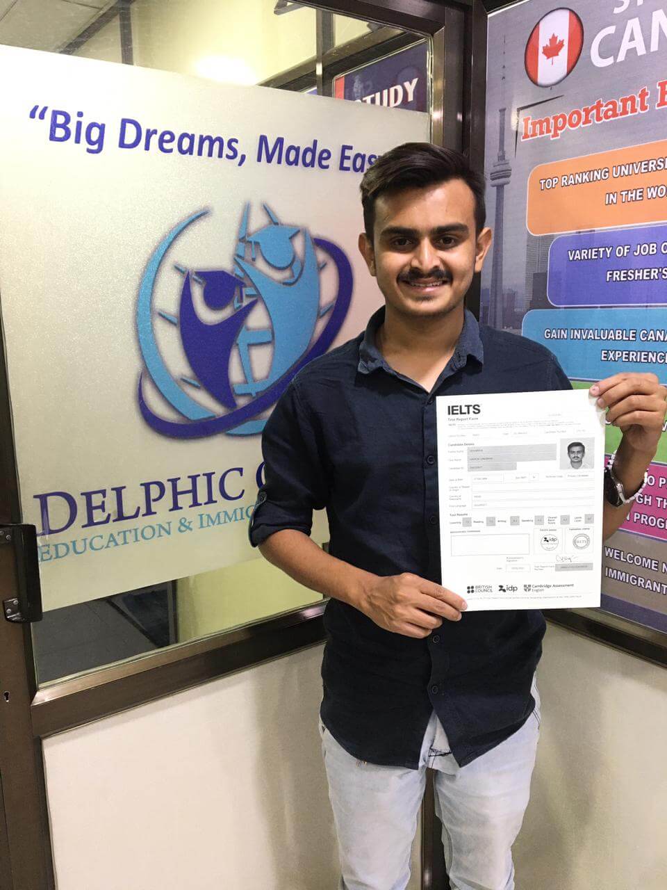 IELTS Score : HARDIK VEKARIYA