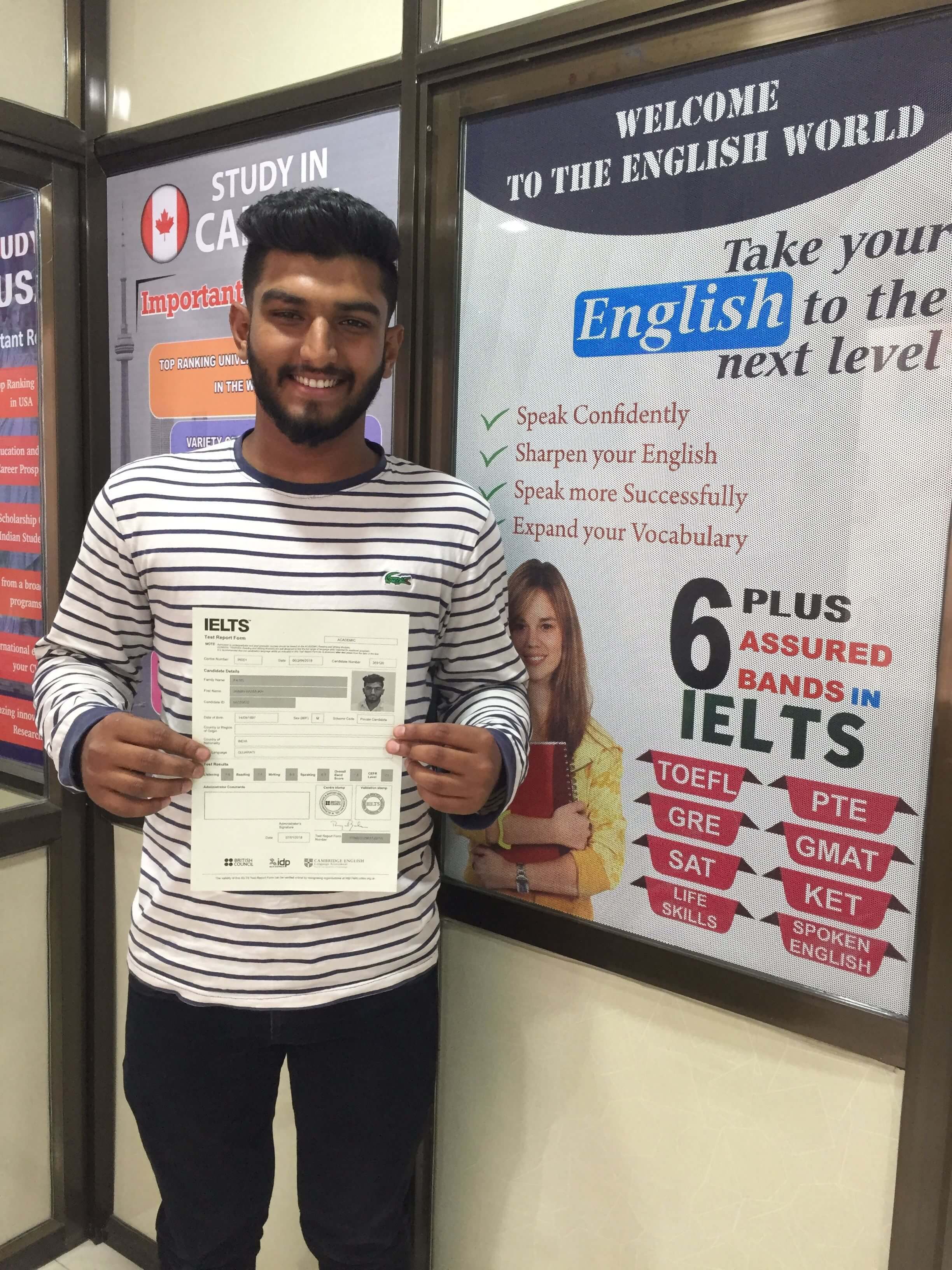 IELTS Score : JAIMIN PATEL